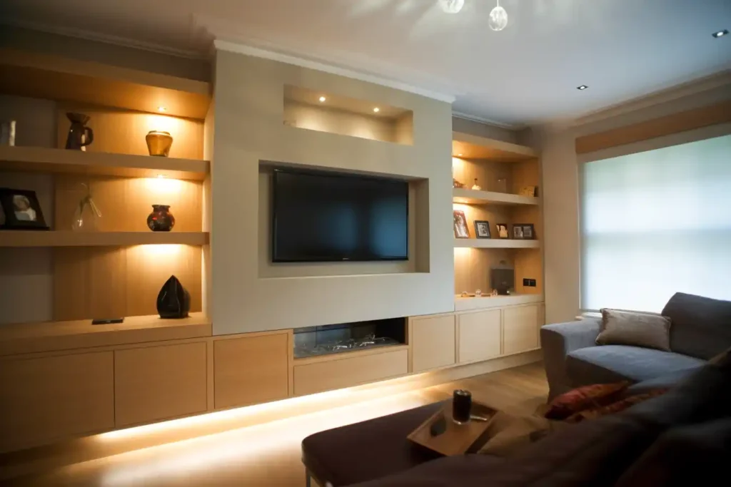 a wide angle shot of a recently installed feature wall project in dublin city centre