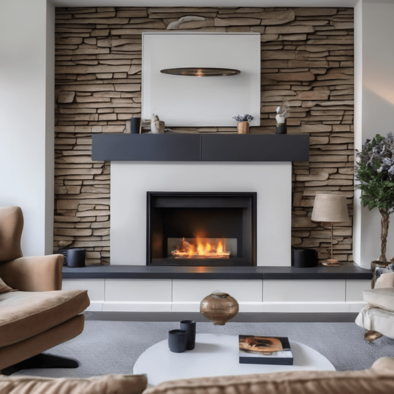 feature walls design with fire place and mantle piece