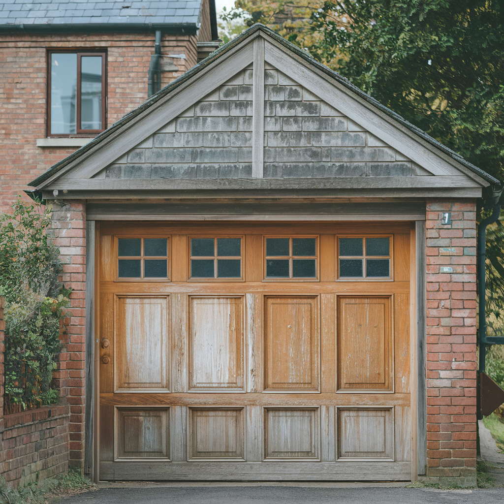 Brick Irish property with custom timber garage doors