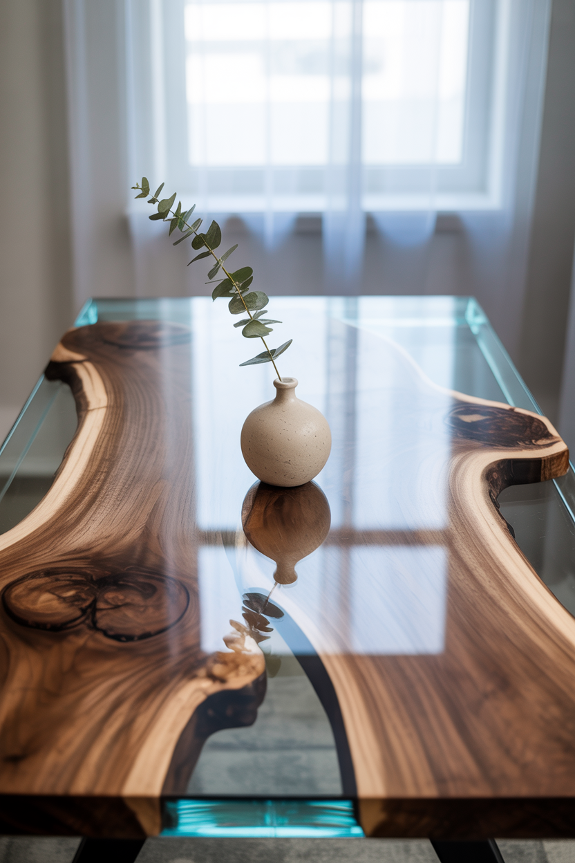 live edge resin table in dublin