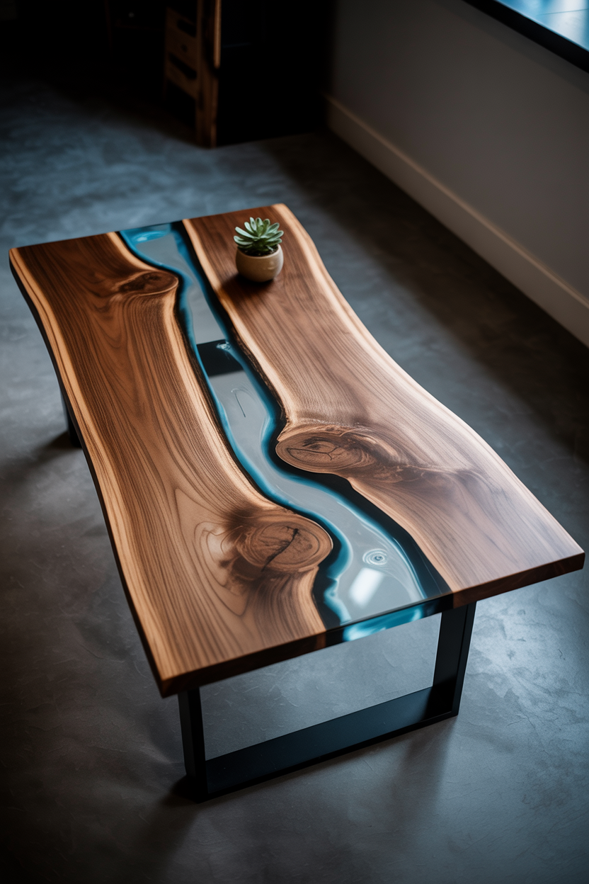 live edge resin table